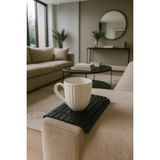 Katlanabilir Koltuk Bardak Altlığı – Kolçak Üstü Içecek Tutucu Organizer Sehpa (19,5X18 Cm) - Siyah