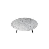 KATLANABİLİR METAL AYAKLI AHŞAP YER SOFRASI TEPSİ SİNİ BEYAZ MERMER DESEN 80 CM