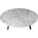 Katlanabilir Metal Ayaklı Ahşap Yer Sofrası Tepsi Sini Beyaz Mermer Desen - 90 cm