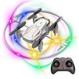 Katlanabilir Mini Bk2 Drone Optik Akışlı LED Işıklı Tek Tuş Kalkış Katlanabilir Tasarım Rc Uzaktan Kumandalı Drone - Beyaz
