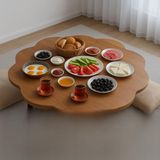 Katlanabilir Pratik Şık Yer Sofrası Piknik Masası Dekoratif Kamp Sofrası - Ceviz