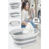 Katlanabilir Silikon Akordiyon Çamaşır Sepeti Büyük Boy 40 L