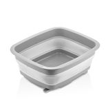 Katlanabilir Tıpalı Badya, Gri, 9 Litre, 37 x 31,4 x 5,4 cm, Çok Amaçlı Leğen, Yer Kaplamayan Tasarım