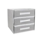 Katlanabilir Üç Çekmeceli Dolap Düzenleyici Çamaşır Organizeri Takı Kutusu Gardrob Kumaş Düzenleyici 32x32x32cm (2)