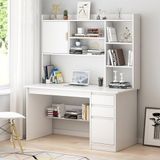 Katlanabilir, yüksekliği ayarlanabilir çalışma masası, ofis ve ev için, sade ahşap yemek masası, bilgisayar masası, ev ofisi için çekmeceli ve raflı büyük çalışma masası, modern, plat