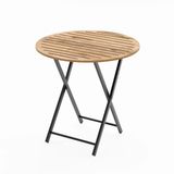 Katlanır 4 Kişilik Yuvarlak Bahçe Masası Bistro Masa 70X70 Çam 1506