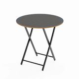 Katlanır 4 Kişilik Yuvarlak Bahçe Masası Bistro Masa 70X70 Füme 1508