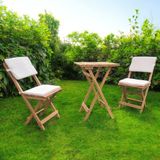 Katlanır Ahşap Bistro Set Bahçe Masa Seti Minder Hediyeli 50*50