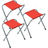 Katlanır Balıkçı Taburesi, Kamp Taburesi, Piknik Taburesi, Kamp Sandalyesi-Kırmızı-**3 Adet** - 6456 Ecorce Tube Marron - Polyester