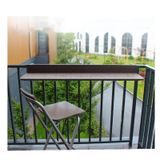 Katlanır Balkon Korkuluk Masası - Ayarlanabilir Dış Mekan Güverte Ray Masası, Hava Koşullarına Dayanıklı Alüminyum Alaşımlı, Kompakt 9 cm Katlanmış Boyut, 50 kg Yük Kapasitesi (23,6"x10,6")
