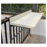 Katlanır Balkon Korkuluk Masası - Korkuluk için Dış Mekan Bar Masası, Bahçeler ve Teraslar için Çok Fonksiyonlu Veranda Masası, Yerden Tasarruflu Tasarım (Beyaz, U120*G39cm/U48*G15.4")
