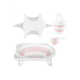 Katlanir Bebek Yikama Banyo Seti 4 Parca / Pembe