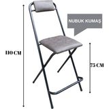 Katlanır Bistro Sandalye – Metal Bahçe Sandalyesi – Kafe, Balkon, Organizasyon, Bahçe – Dayanıklı & Taşınabilir - Gri