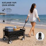 Katlanır Çelik Plaj Arabası Kamp Piknik Taşıma Vagonu Büyük Boy