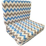 Katlanır Çocuk Yatağı Sünger Yatak Çocuk Oyun Minderi 60X120-4 cm (Mavi-Gri Zikzak) - Çok Renkli - 60 x 120 cm