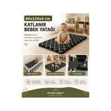 Katlanır Çocuk Yatağı Sünger Yer Yatağı Oyun Minderi Taşınabilir 80x120x6 CM Karaçatı 80 X 120