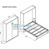 Katlanır Duvar Yatak Mekanizması 160x200 Dikey Açılır Mekanizma Takım