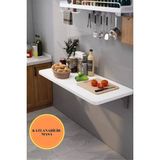 Katlanır Duvara Monte Masa 60X90 cm Açılır Kapanır Balkon Masası Mutfak Masası Çalışma Masası Yer Tasarruflu