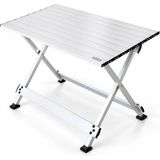 Katlanır Kamp Masası, x Fold, Komple Alüminyum, Kolay Katlanır Kamp, Piknik, Balkon, Veranda Masası, Sehpa, X-Large (90 x 58 Cm)- Gümüş - Çok Renkli - Standart