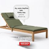 Katlanır Kamp Matı Şezlong Minderi Taşınabilir Kamp Yatağı Su Itici Kumaş 180X60X2 Gri - Standart