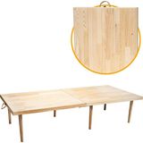 Katlanır Kamp, Piknik ve Bahçe Masası 70X150 cm - Ham Naturel Renk