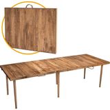 Katlanır Kamp, Piknik ve Bahçe Masası 75X180 cm - Ceviz Renk