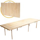 Katlanır Kamp, Piknik ve Bahçe Masası 75X228 cm - Ham Naturel Renk