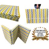 Katlanır Kamp Yatağı Çadır Yatağı Sünger Yatak Fermuarlı 70X180 cm 6 Cm-Sarı Gri Zikzak - Çok Renkli - 70 x 180 cm