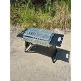 Katlanır Mangal Sehpalı Ayaklı Galvaniz Mangal 50X30 cm - 50 x 30 cm