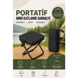 Katlanır Mini Kamp Sandalyesi Hafif El Çantası Boyutunda Portatif Taşınabilir Piknik Taburesi