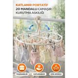Katlanır Portatif 20 Mandallı Çorap Ve İç Çamaşırı Askısı Taşınabilir Çamaşır Kurutmalık