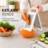 Katlanır Rende Ayrılabilir 2 Parçalı Çift Fonksiyonlu Kompakt Tasarım Pratik Mutfak Rendesi Sariva Home - Beyaz