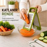 Katlanır Rende Ayrılabilir 2 Parçalı Çift Fonksiyonlu Kompakt Tasarım Pratik Mutfak Rendesi Sariva Home - Yeşil