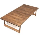 Katlanır Sabit Ayaklı Kamp, Piknik ve Bahçe Masası 70X150 cm - Ceviz Renk