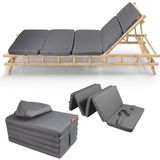 Katlanır Şezlong Minderi 180X60X5 cm Çantalı Su Itici Plaj ve Kamp Minderi Foldpack Antrasit - Çok Renkli