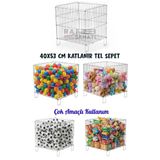 Katlanır Tel Havuz Sepeti | Market ve Mağaza Promosyon Sepeti | Metal Havuz Sepet (40x53 Cm)