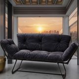 Katlanır Yataklı Ikili Kanepe | Mekanizmalı Çekyat Koltuk | Açılır Kollar & Fonksiyonel Tasarım | Modern | Füme