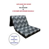 Katlanır Yer Yatağı Tek Kişilik Sünger Katlanır Yatak 80x180 Cm 8 Cm Gri Kalın Sünger Gri Gri