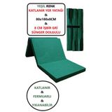 Katlanır Yer Yatağı Tek Kişilik Sünger Katlanır Yatak 80x180 Cm 8 Cm Gri Kalın Sünger Yeşil 80 x 180 x 8 CM