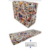Katlanır Yer Yatağı Tek Kişilik Sünger Minder Yatak 90x190x 10 Cm Gri Kalın Sünger Love Desen Karışık Renk