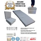 Katlanır Yer Yatağı ve Tek Kişilik Sünger Katlanır Minder Yatak 70X180X10 Cm-Gri - Çok Renkli - 70 x 180 cm