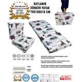 Katlanır Yer Yatağı ve Tek Kişilik Sünger Katlanır Minder Yatak 70X180X10 Cm-Istanbul - Çok Renkli - 70 x 180 cm