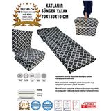 Katlanır Yer Yatağı ve Tek Kişilik Sünger Katlanır Minder Yatak 70X180X10 Cm-Karaçatı - 70 x 180 cm