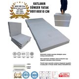 Katlanır Yer Yatağı ve Tek Kişilik Sünger Katlanır Minder Yatak 80X180X10 Cm-Gri - 80 x 180 cm