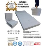 Katlanır Yer Yatağı ve Tek Kişilik Sünger Katlanır Minder Yatak 80X180X10 Cm-Gri - Çok Renkli - 80 x 180 cm