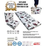 Katlanır Yer Yatağı ve Tek Kişilik Sünger Katlanır Minder Yatak 80X180X10 Cm-Istanbul - Çok Renkli - 80 x 180 cm