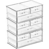 Katlı 9 Çekmeceli Çok Amaçlı Akrilik Makyaj Organizer 24X14X30 cm