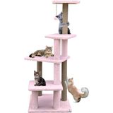Katlı Büyük Boy Kedi Tırmalama Tahtası Jüt Ipli Welsoft Kumaşlı Oyun Alanı - Pembe