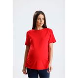 KATLİN MATERNİTY WEAR Hamile Tişört, Bisiklet Yaka Likarali Pamuklu Kumaşı