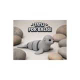 katre flowers Hareketli Eklemli Tatlı Fok Balığı Anahtarlık 7 cm - Stres Oyuncağı Çanta Süsü